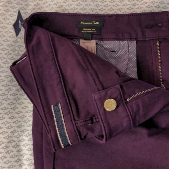 Purple pants brand massimo dutti size 8 skinny fit - Picture 1 of 2